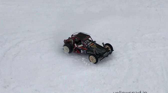 冬はやっぱり雪上ラジコン〜タミヤワイルドワン  ファイヤードラゴン　レーシングファイターを雪の上で走らせる